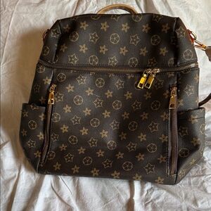 Elegant Brown Patterned Backpack